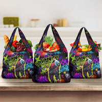 Graffiti Hip Hop Grocery Bag with Neon Bear and Street Artist Panda Design - Wonder Print Shop