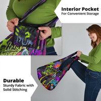 Graffiti Hip Hop Grocery Bag with Neon Bear and Street Artist Panda Design - Wonder Print Shop
