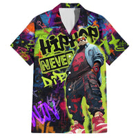 Graffiti Hip Hop Hawaiian Shirt with Neon Bear and Street Artist Panda Design - Wonder Print Shop