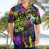 Graffiti Hip Hop Hawaiian Shirt with Neon Bear and Street Artist Panda Design - Wonder Print Shop