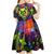 Graffiti Hip Hop Kid Short Sleeve Dress with Neon Bear and Street Artist Panda Design - Wonder Print Shop