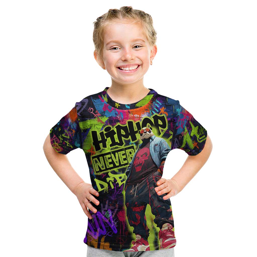 Graffiti Hip Hop Kid T Shirt with Neon Bear and Street Artist Panda Design - Wonder Print Shop