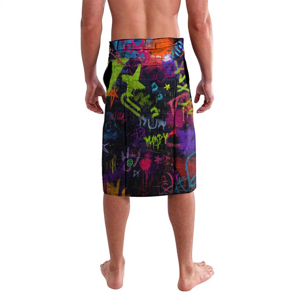 Graffiti Hip Hop Lavalava with Neon Bear and Street Artist Panda Design - Wonder Print Shop