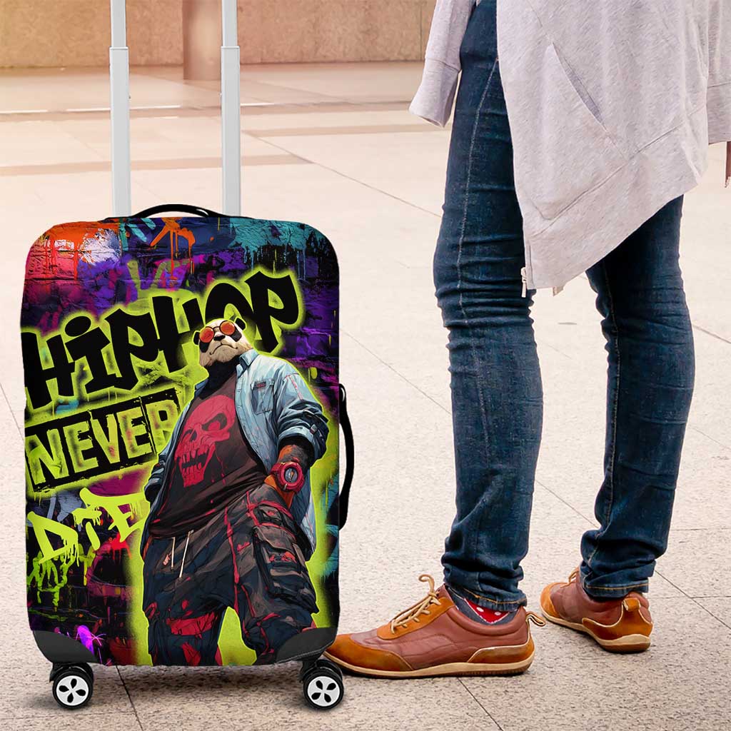 Graffiti Hip Hop Luggage Cover with Neon Bear and Street Artist Panda Design - Wonder Print Shop