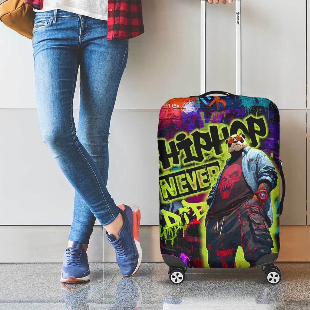 Graffiti Hip Hop Luggage Cover with Neon Bear and Street Artist Panda Design - Wonder Print Shop