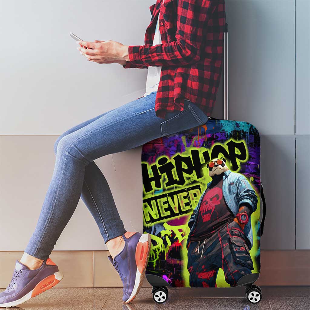 Graffiti Hip Hop Luggage Cover with Neon Bear and Street Artist Panda Design - Wonder Print Shop