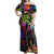 Graffiti Hip Hop Off Shoulder Maxi Dress with Neon Bear and Street Artist Panda Design - Wonder Print Shop