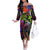 Graffiti Hip Hop Off The Shoulder Long Sleeve Dress with Neon Bear and Street Artist Panda Design - Wonder Print Shop