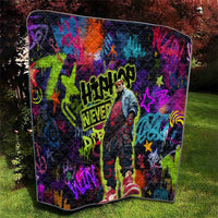 Graffiti Hip Hop Quilt with Neon Bear and Street Artist Panda Design - Wonder Print Shop