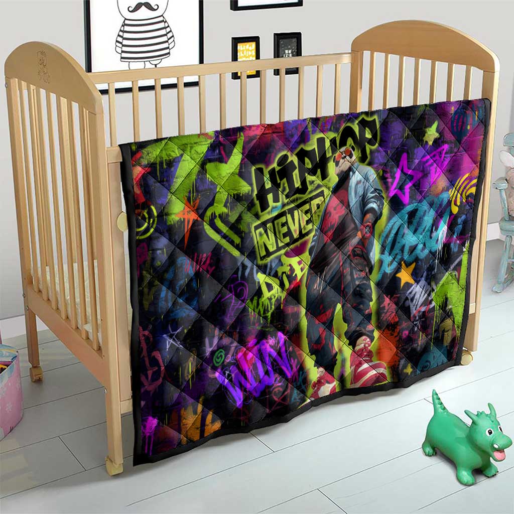 Graffiti Hip Hop Quilt with Neon Bear and Street Artist Panda Design - Wonder Print Shop