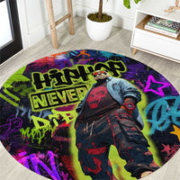 Graffiti Hip Hop Round Carpet with Neon Bear and Street Artist Panda Design - Wonder Print Shop