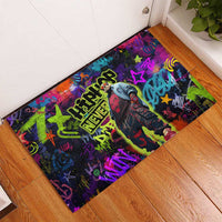 Graffiti Hip Hop Rubber Doormat with Neon Bear and Street Artist Panda Design - Wonder Print Shop
