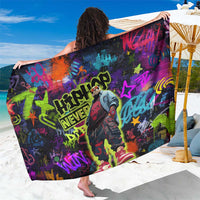 Graffiti Hip Hop Sarong with Neon Bear and Street Artist Panda Design - Wonder Print Shop