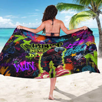 Graffiti Hip Hop Sarong with Neon Bear and Street Artist Panda Design - Wonder Print Shop