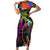 Graffiti Hip Hop Short Sleeve Bodycon Dress with Neon Bear and Street Artist Panda Design - Wonder Print Shop