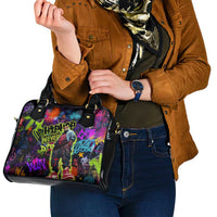 Graffiti Hip Hop Shoulder Handbag with Neon Bear and Street Artist Panda Design - Wonder Print Shop