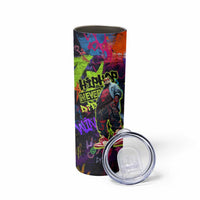 Graffiti Hip Hop Skinny Tumbler with Neon Bear and Street Artist Panda Design - Wonder Print Shop