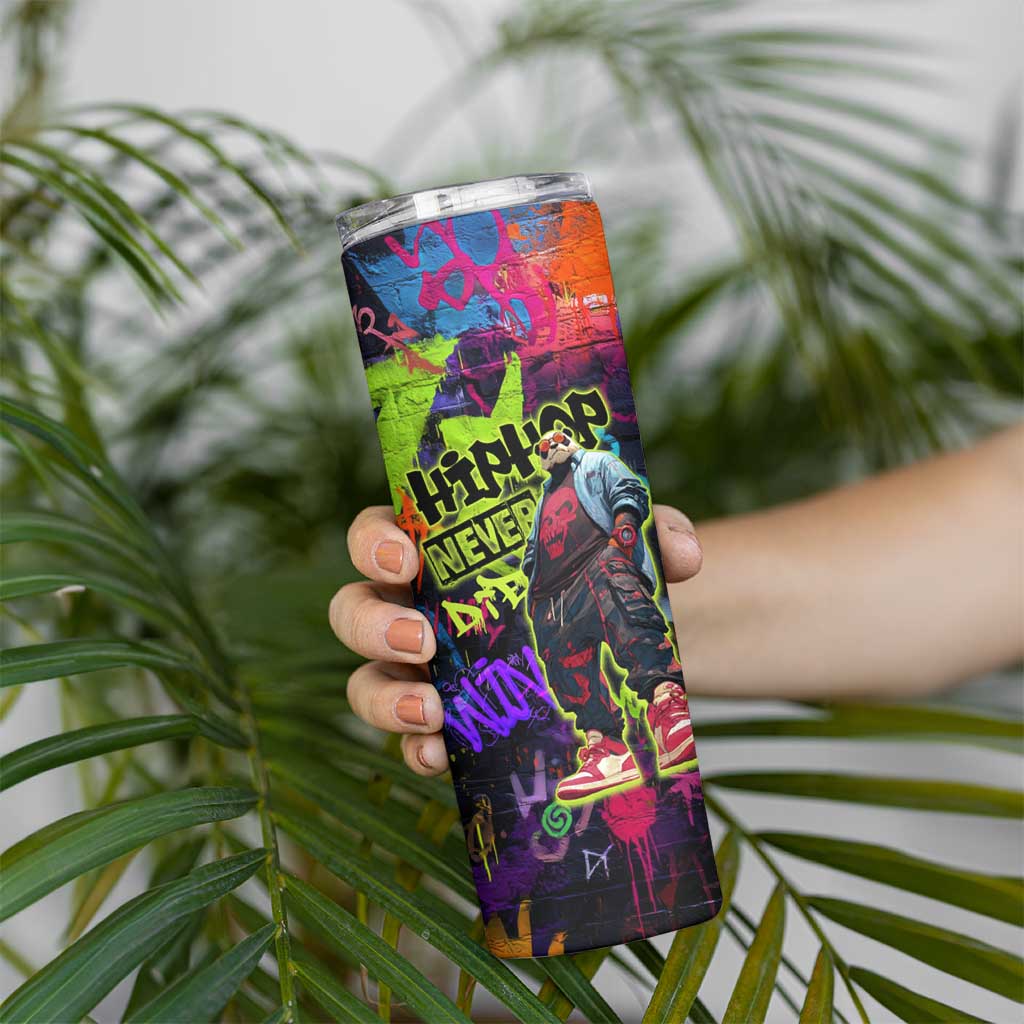 Graffiti Hip Hop Skinny Tumbler with Neon Bear and Street Artist Panda Design - Wonder Print Shop
