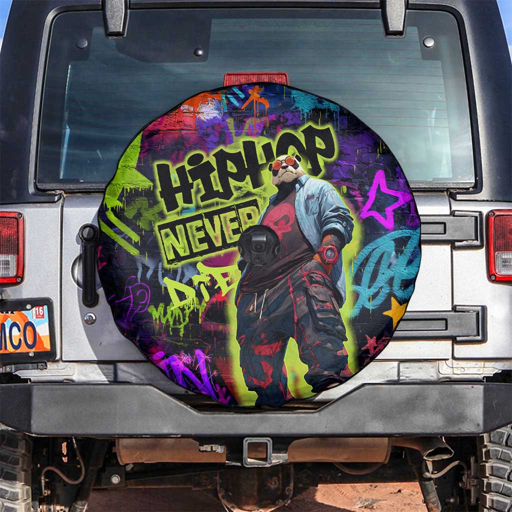 Graffiti Hip Hop Spare Tire Cover with Neon Bear and Street Artist Panda Design - Wonder Print Shop