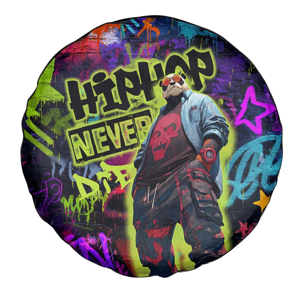Graffiti Hip Hop Spare Tire Cover with Neon Bear and Street Artist Panda Design - Wonder Print Shop