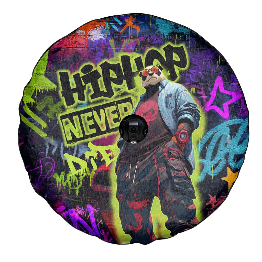 Graffiti Hip Hop Spare Tire Cover with Neon Bear and Street Artist Panda Design - Wonder Print Shop