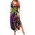 Graffiti Hip Hop Summer Maxi Dress with Neon Bear and Street Artist Panda Design - Wonder Print Shop