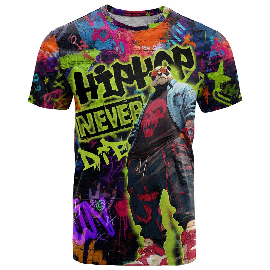 Graffiti Hip Hop T Shirt with Neon Bear and Street Artist Panda Design - Wonder Print Shop