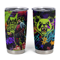 Graffiti Hip Hop Tumbler Cup with Neon Bear and Street Artist Panda Design - Wonder Print Shop
