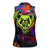 Graffiti Hip Hop Women Sleeveless Polo Shirt with Neon Bear and Street Artist Panda Design - Wonder Print Shop
