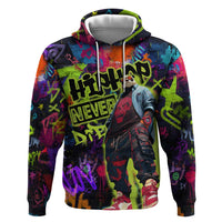 Graffiti Hip Hop Zip Hoodie with Neon Bear and Street Artist Panda Design - Wonder Print Shop