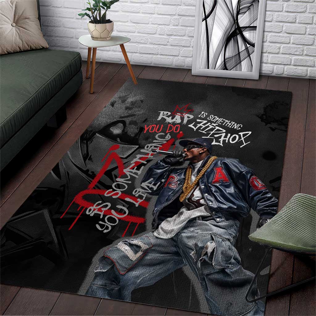 Rap Star Streetwear Area Rug with Graffiti Lettering and Hip Hop - Wonder Print Shop