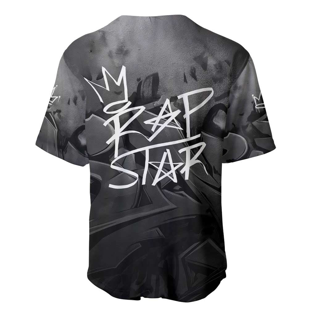 Rap Star Streetwear Baseball Jersey with Graffiti Lettering and Hip Hop - Wonder Print Shop