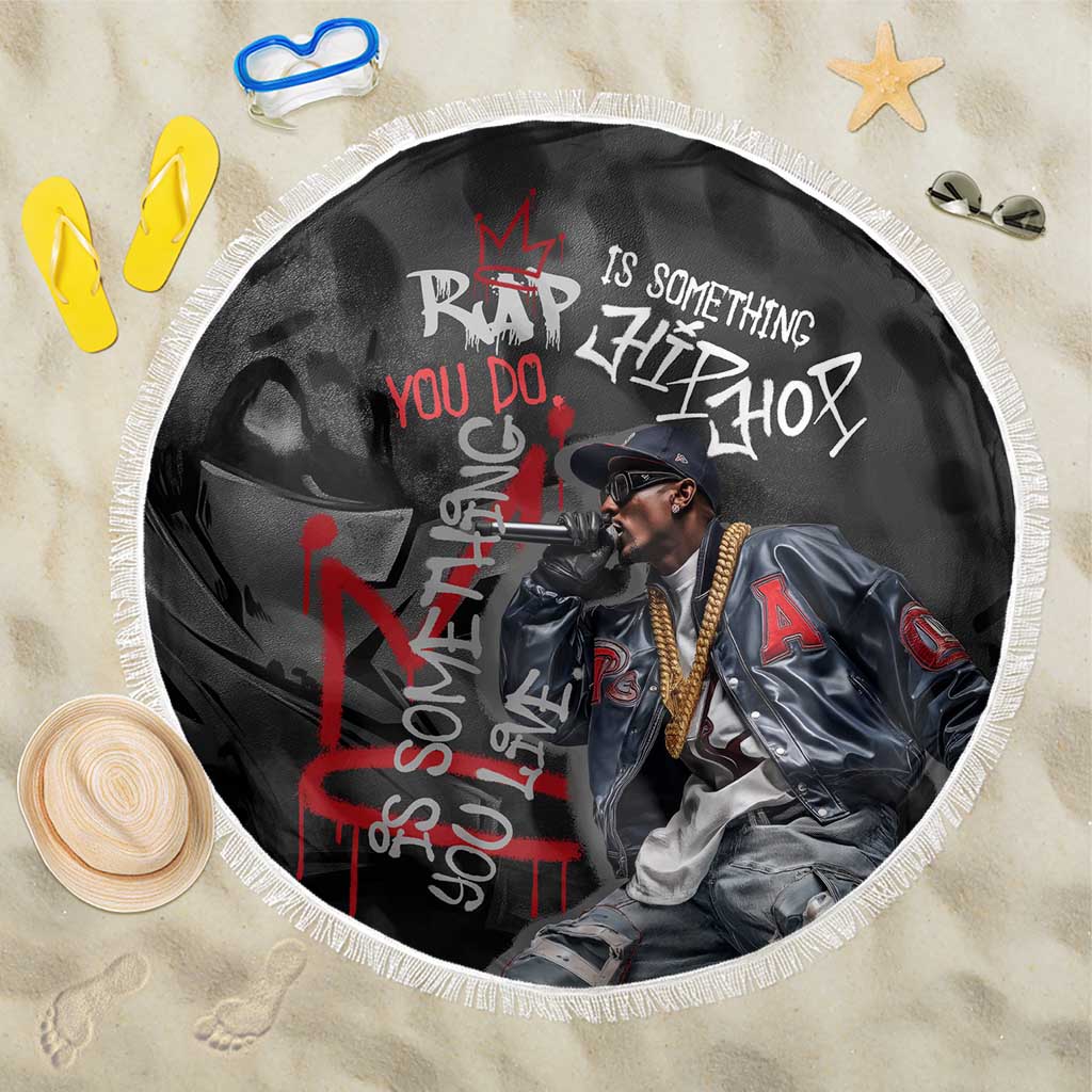 Rap Star Streetwear Beach Blanket with Graffiti Lettering and Hip Hop - Wonder Print Shop