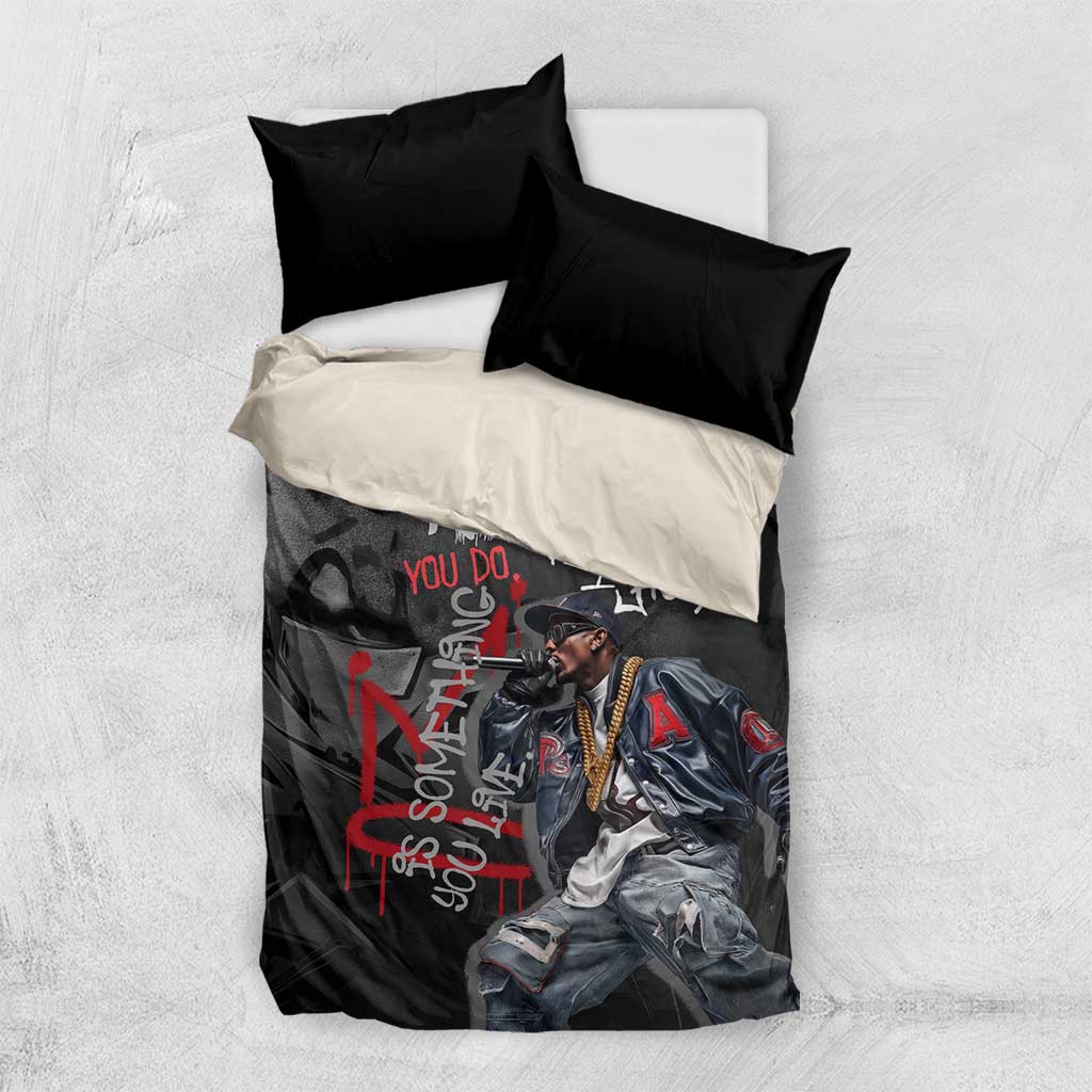 Rap Star Streetwear Bedding Set with Graffiti Lettering and Hip Hop - Wonder Print Shop