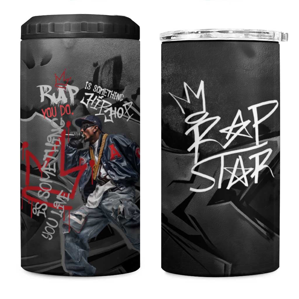 Rap Star Streetwear 4 in 1 Can Cooler Tumbler with Graffiti Lettering and Hip Hop - Wonder Print Shop