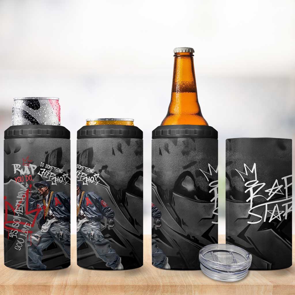 Rap Star Streetwear 4 in 1 Can Cooler Tumbler with Graffiti Lettering and Hip Hop - Wonder Print Shop