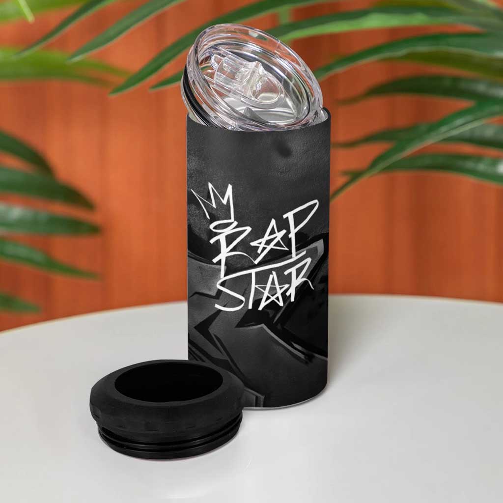 Rap Star Streetwear 4 in 1 Can Cooler Tumbler with Graffiti Lettering and Hip Hop - Wonder Print Shop