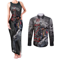 Rap Star Streetwear Couples Matching Tank Maxi Dress and Long Sleeve Button Shirt with Graffiti Lettering and Hip Hop - Wonder Print Shop