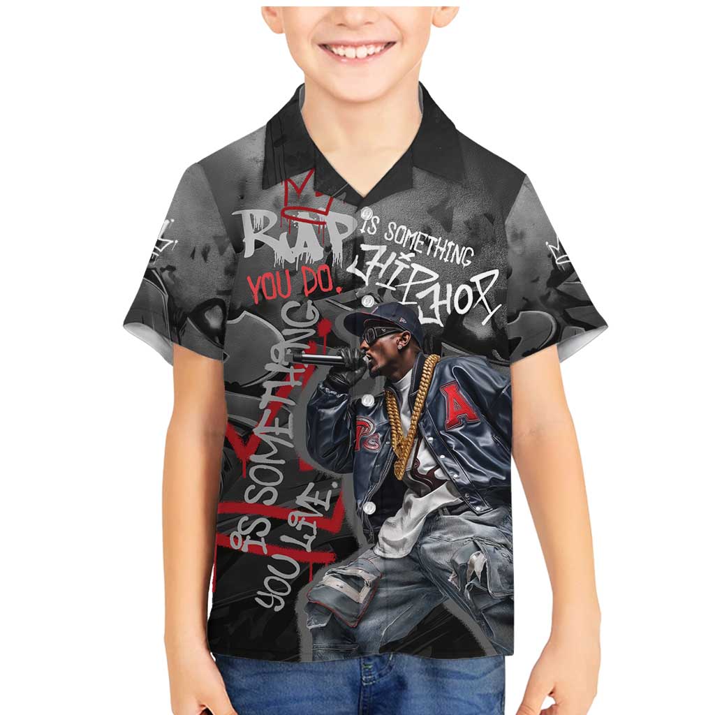 Rap Star Streetwear Family Matching Mermaid Dress and Hawaiian Shirt with Graffiti Lettering and Hip Hop - Wonder Print Shop