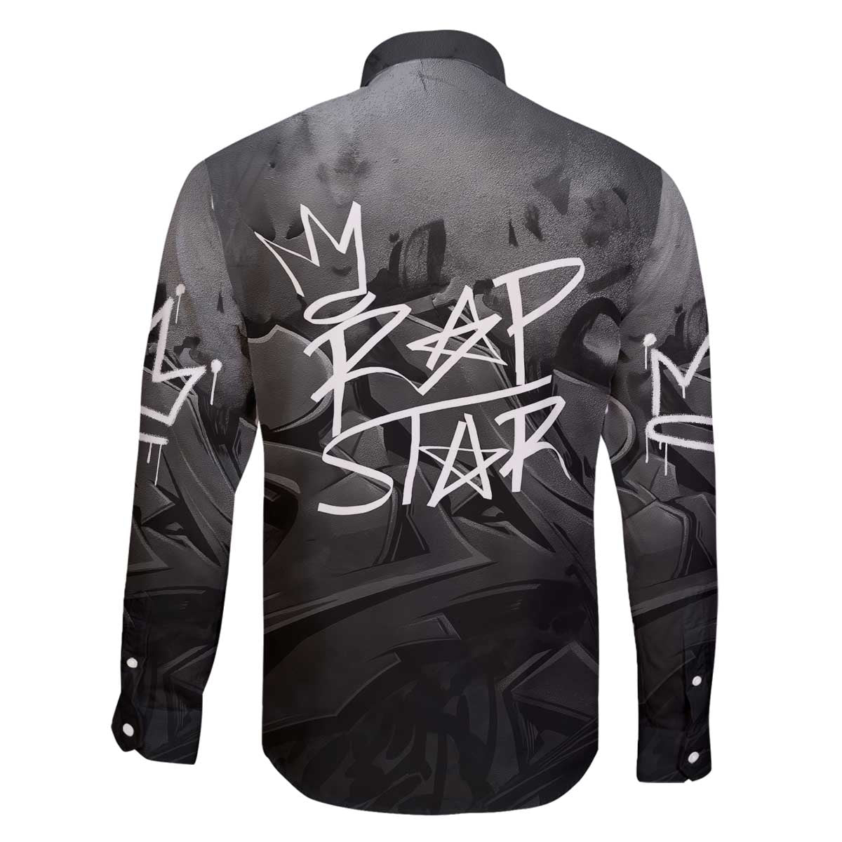 Rap Star Streetwear Family Matching Off The Shoulder Long Sleeve Dress and Hawaiian Shirt with Graffiti Lettering and Hip Hop - Wonder Print Shop