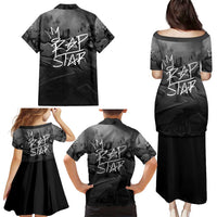 Rap Star Streetwear Family Matching Puletasi and Hawaiian Shirt with Graffiti Lettering and Hip Hop - Wonder Print Shop