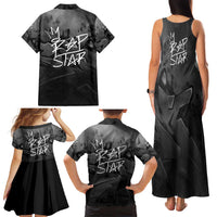 Rap Star Streetwear Family Matching Tank Maxi Dress and Hawaiian Shirt with Graffiti Lettering and Hip Hop - Wonder Print Shop