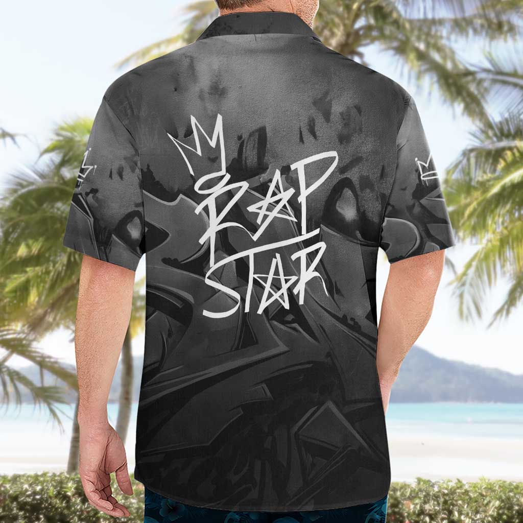 Rap Star Streetwear Hawaiian Shirt with Graffiti Lettering and Hip Hop - Wonder Print Shop