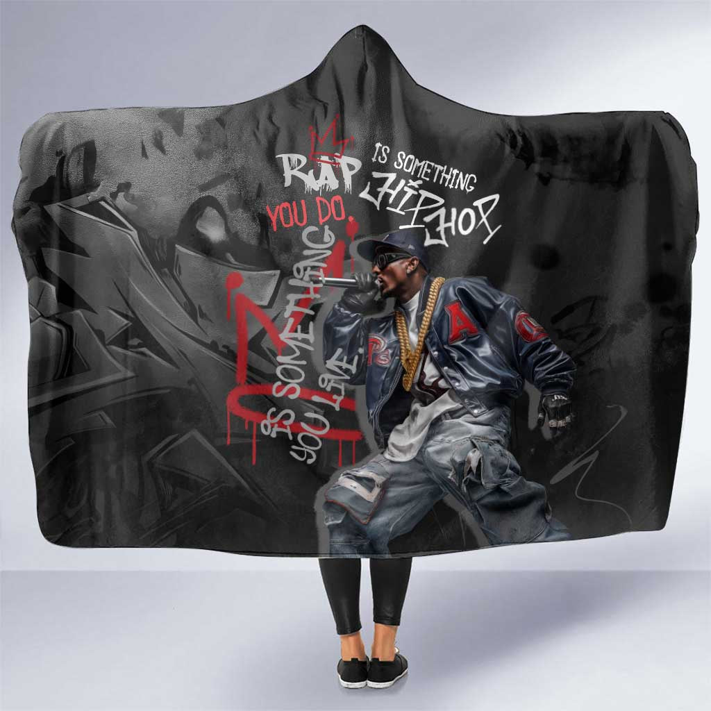 Rap Star Streetwear Hooded Blanket with Graffiti Lettering and Hip Hop - Wonder Print Shop