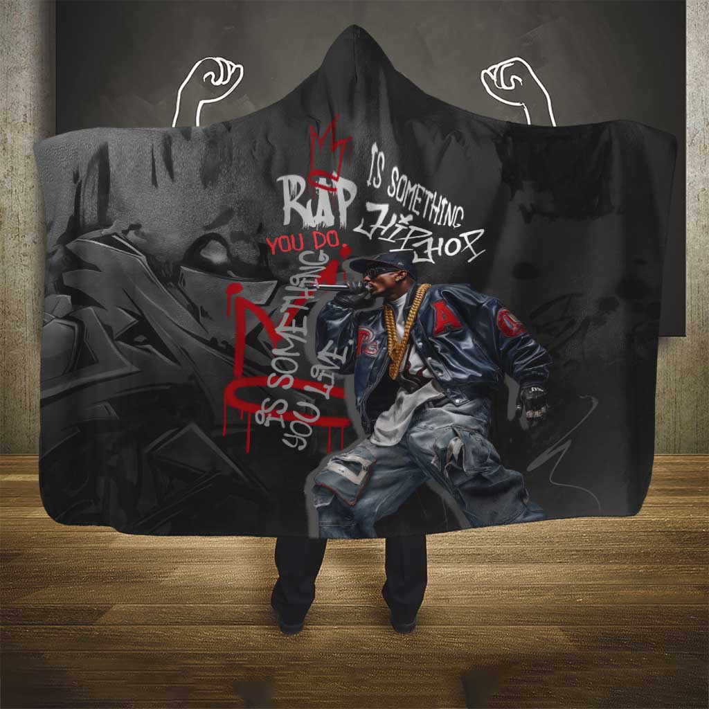 Rap Star Streetwear Hooded Blanket with Graffiti Lettering and Hip Hop - Wonder Print Shop