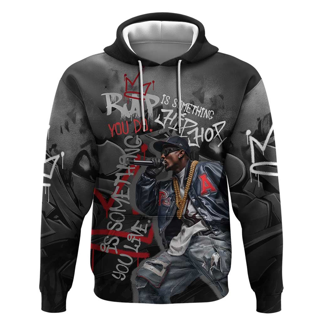 Rap Star Streetwear Hoodie with Graffiti Lettering and Hip Hop - Wonder Print Shop