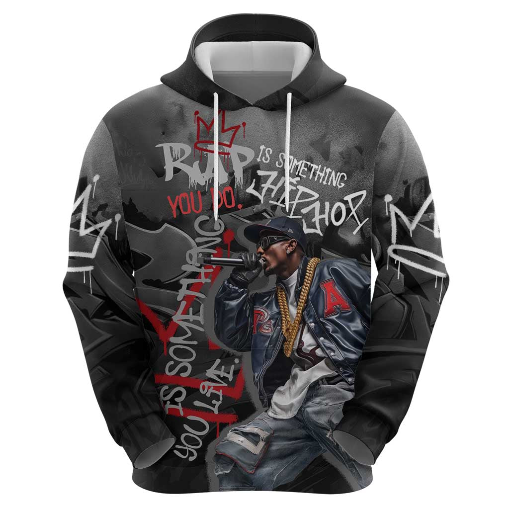 Rap Star Streetwear Hoodie with Graffiti Lettering and Hip Hop - Wonder Print Shop