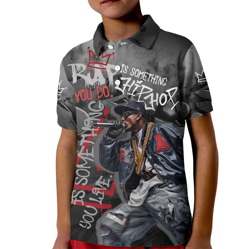 Rap Star Streetwear Kid Polo Shirt with Graffiti Lettering and Hip Hop - Wonder Print Shop