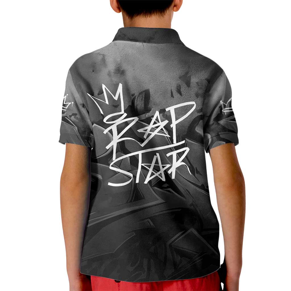 Rap Star Streetwear Kid Polo Shirt with Graffiti Lettering and Hip Hop - Wonder Print Shop