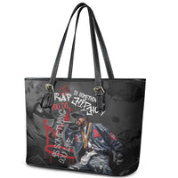 Rap Star Streetwear Leather Tote Bag with Graffiti Lettering and Hip Hop - Wonder Print Shop